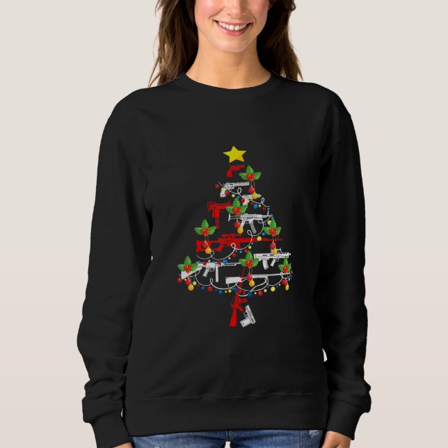 Gun Christmas Tree Xmas Ornament Gun Sweatshirt (Vorderseite)