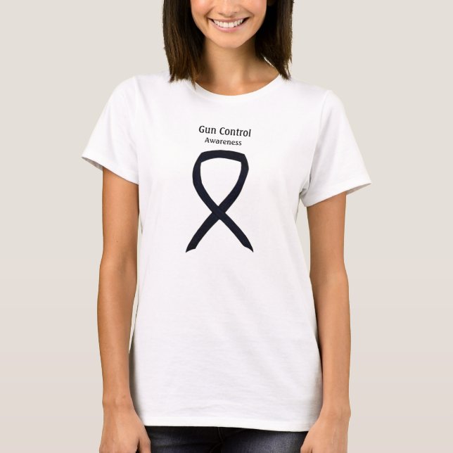 Gun Control Black Awareness Ribbon Custom Shirt (Vorderseite)