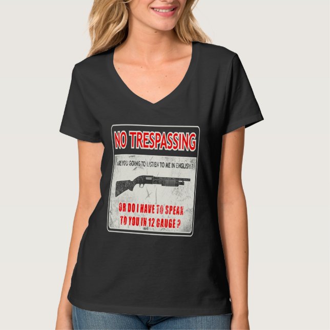 Gun Control No Trespassing 2nd Amendment Freedom T-Shirt (Vorderseite)