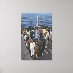 Gun-Crew in Siegesformation - US-Marine Leinwanddruck