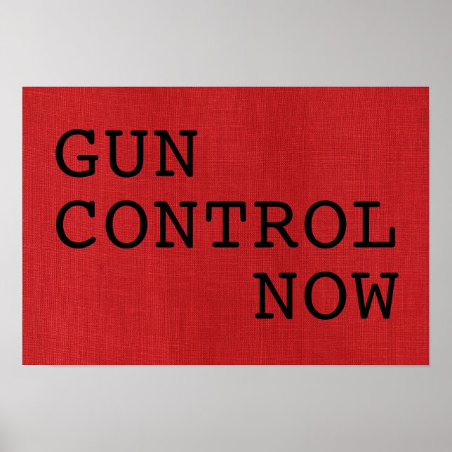 Gun Kontrolle jetzt auf Red Linen Foto Protest-Zei Poster (Vorne)