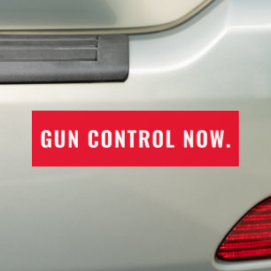 Gun-Kontrolle Jetzt minimalistischer Text rot und Autoaufkleber
