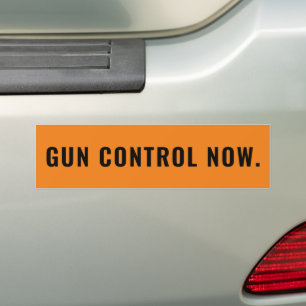 Gun Kontrolle Jetzt orange und schwarz Text minima Autoaufkleber