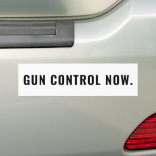 Gun-Kontrolle Jetzt weißer und schwarzer Text mini Autoaufkleber