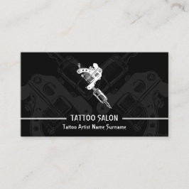 Gun Minimalistisch Modern Black Tattoo Visitenkarte