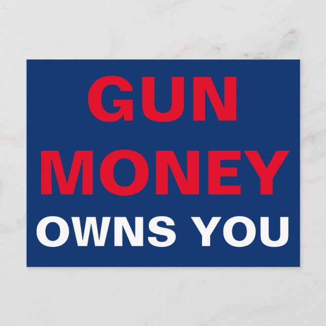 Gun Money besitzt dich Postkarte (Vorderseite)