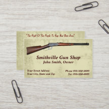 Gun Shop Collector Business Card