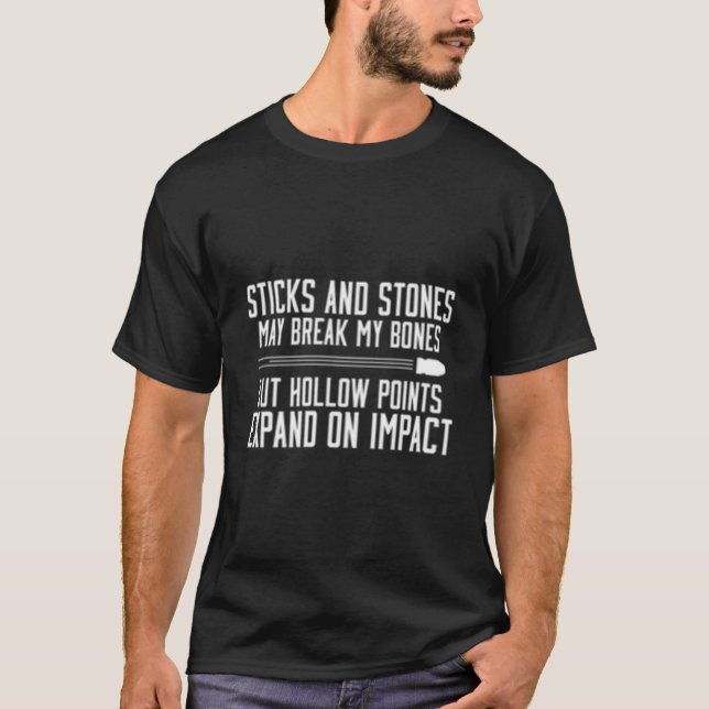 Gun-Sticks und -Steine halten Punkte T-Shirt (Vorderseite)