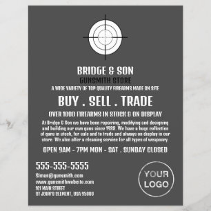 Gun Target, Gunsmith, Gunstore Werbung Flyer