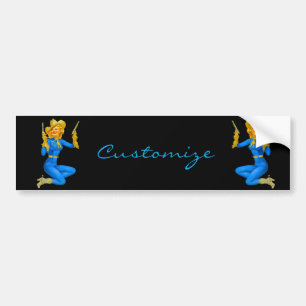 Gun-toting Button-up Cowgirl Thunder_Cove Autoaufkleber