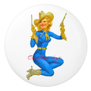 Gun-toting Button-up Cowgirl Thunder_Cove Keramikknauf
