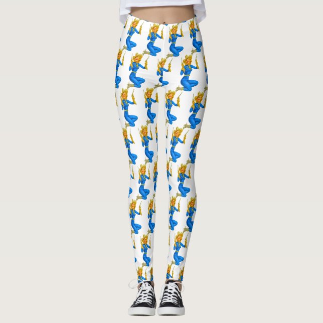 Gun-toting Button-up Cowgirl Thunder_Cove Leggings (Vorderseite)