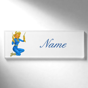 Gun-toting Button-up Cowgirl Thunder_Cove Namenschild