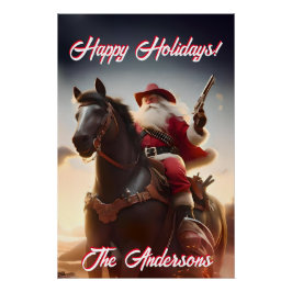 Gun Toting Santa Claus Weihnachten Poster