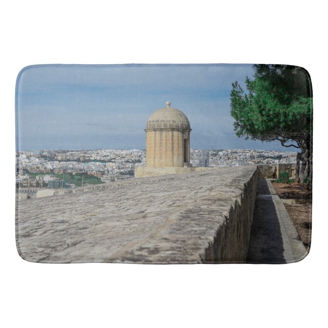Gun turret auf alten Stadtmauern in Valletta, Malt Badematte (Vorderseite)
