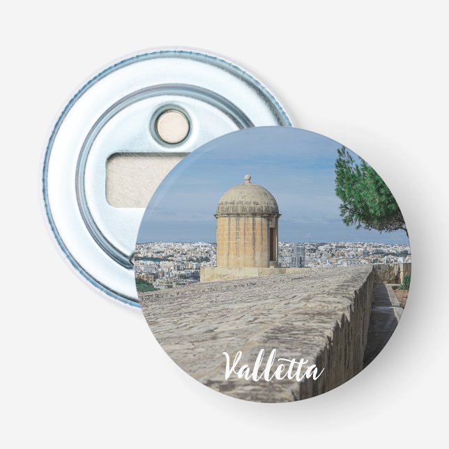 Gun turret auf alten Stadtmauern in Valletta, Malt Flaschenöffner (Vorderseite)