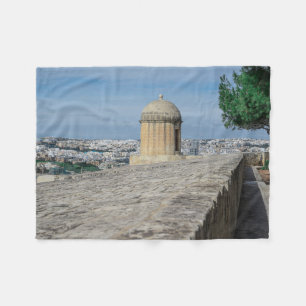 Gun turret auf alten Stadtmauern in Valletta, Malt Fleecedecke