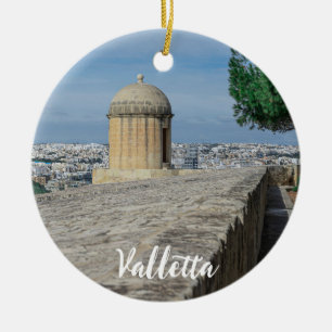 Gun turret auf alten Stadtmauern in Valletta, Malt Keramik Ornament