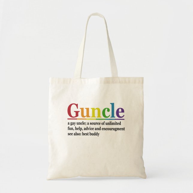 Guncle Definition Rainbow Funny Gift Tragetasche (Vorne)