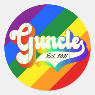 "Guncle - est. date"-Neuheit Runder Aufkleber