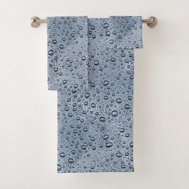 Gunmetal-graue Wassertropfen Badhandtuch Set (Insitu)