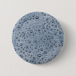 Gunmetal-graue Wassertropfen Button