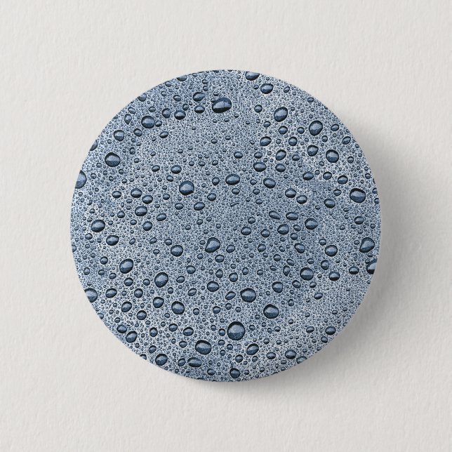 Gunmetal-graue Wassertropfen Button (Vorderseite)
