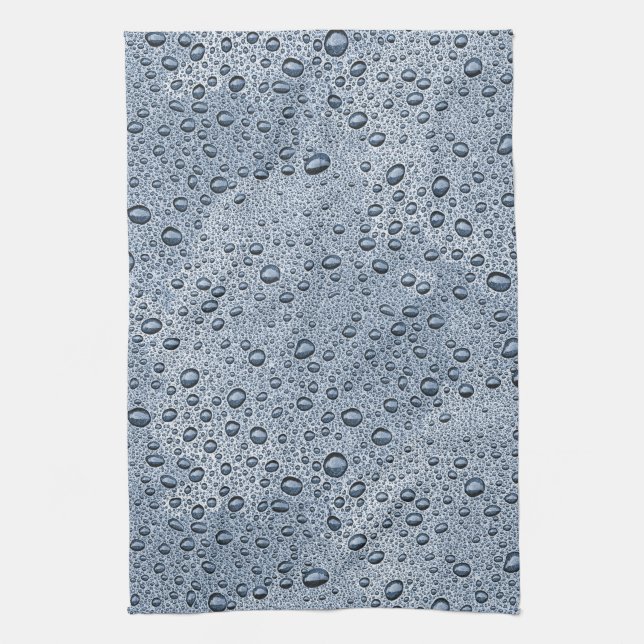 Gunmetal-graue Wassertropfen Geschirrtuch (Vertikal)