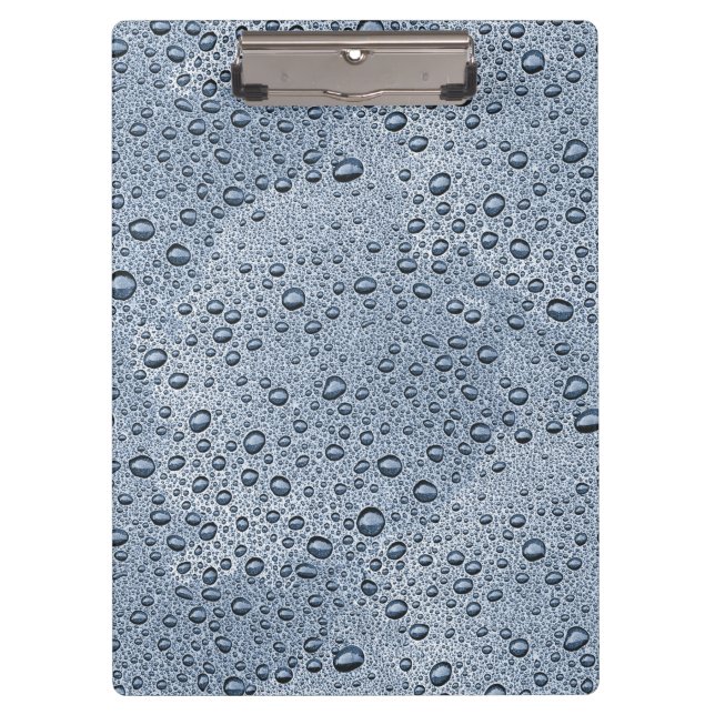 Gunmetal-graue Wassertropfen Klemmbrett (Vorderseite)