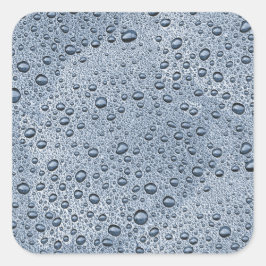 Gunmetal-graue Wassertropfen Quadratischer Aufkleber