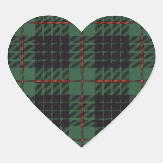 Gunn Clan Kariert Scottish tartan Herz-Aufkleber (Vorderseite)