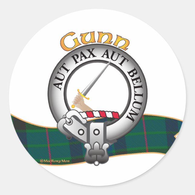 Gunn Clan Runder Aufkleber (Vorderseite)