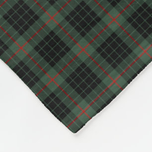 Gunn-Clandunkelgrüner und schwarzer Tartan Fleecedecke
