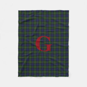 Gunn-Clantartan-karierte Monogramm-Fleece-Decke Fleecedecke