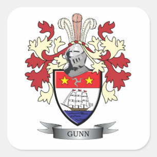 Gunn-Familienwappen-Wappen Quadratischer Aufkleber