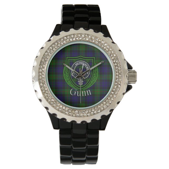 Gunn Scottish Clan Tartan & Crest Armbanduhr (Vorderseite)