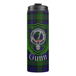Gunn Scottish Clan Tartan & Crest Thermosbecher