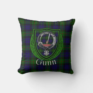 Gunn Scottish Clan Tartan & Wappen Kissen