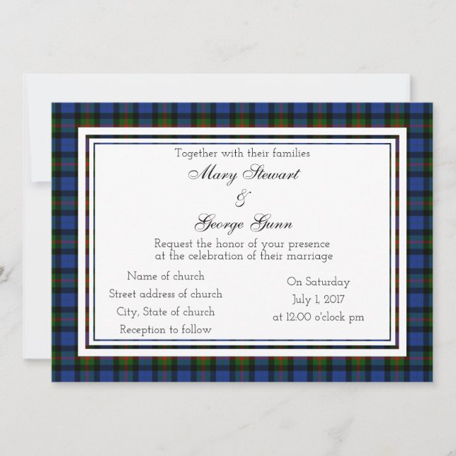 Gunn Scottish Wedding Einladung (Vorderseite)