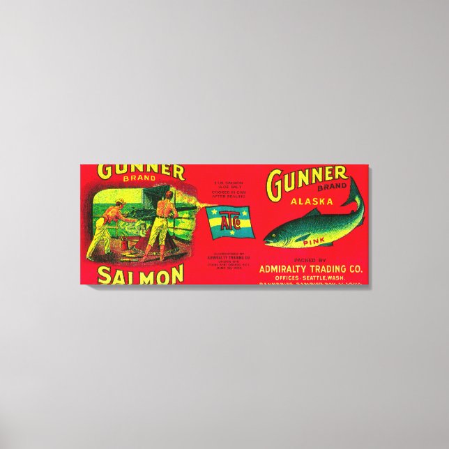 Gunner Lachs Can LabelGambier Bay, AK Leinwanddruck (Vorderseite)