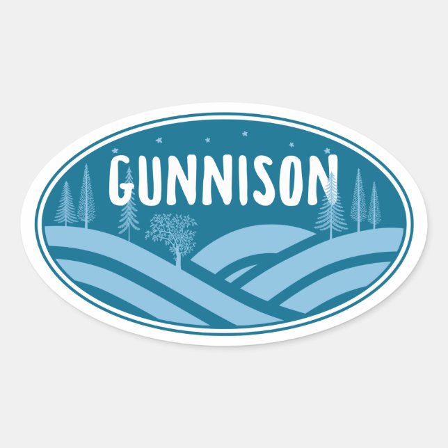 Gunnison Colorado Außenbereich Ovaler Aufkleber (Vorderseite)