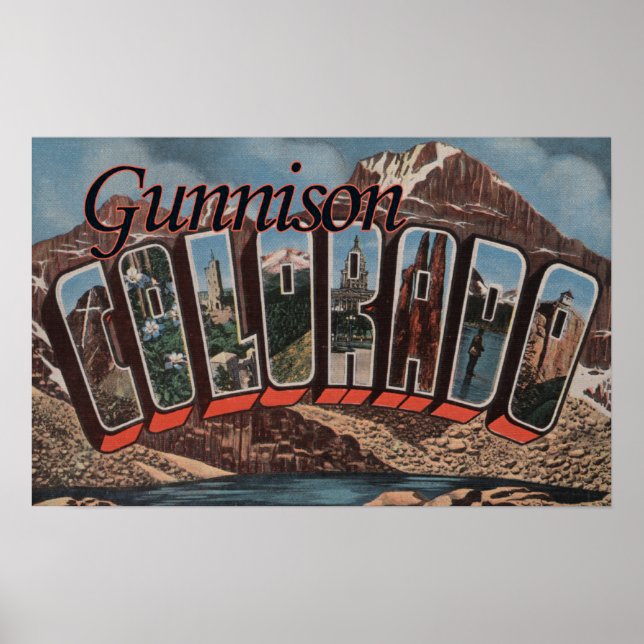 Gunnison, Colorado - Große Buchstabenszenen Poster (Vorne)