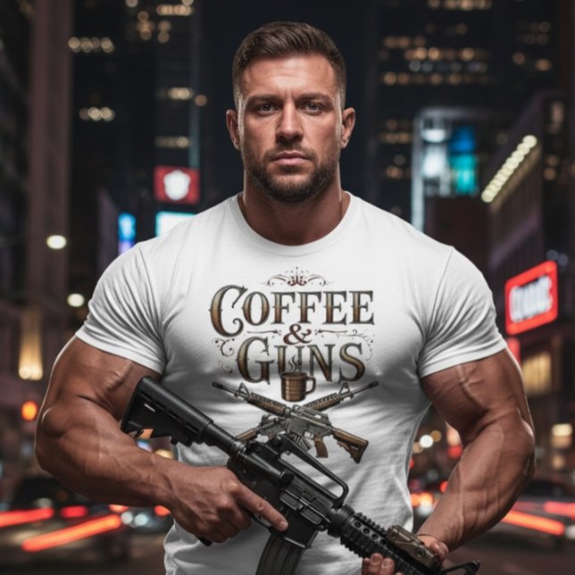Guns & Coffee Tri-Blend Shirt (Von Creator hochgeladen)
