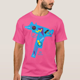 Guns Dot Com Uzi 80er Jahre Retrowave T-Shirt