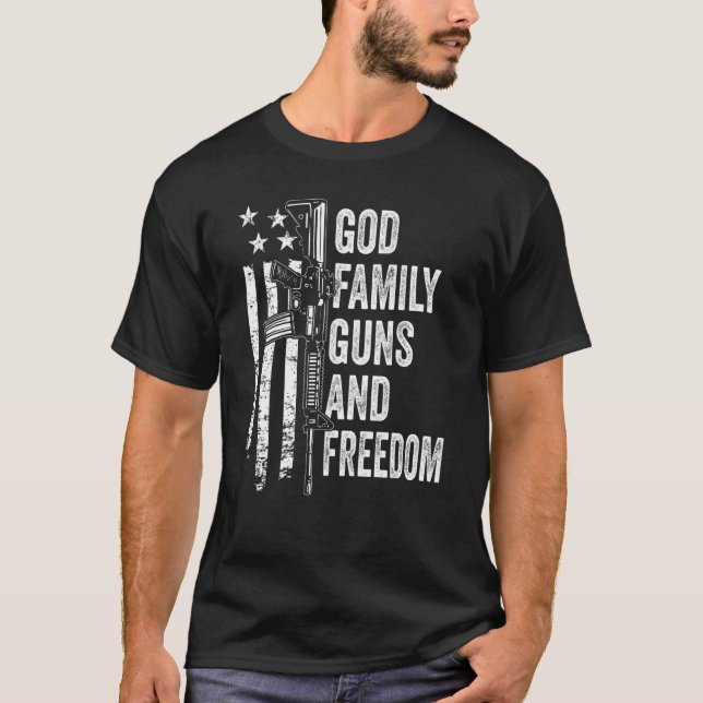 Guns & Freedom Pro Gun Usa 4. Juli T-Shirt (Vorderseite)