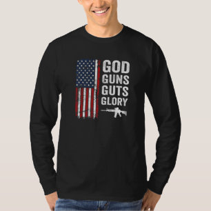 Guns Guts Glory Usa Flag Patriotic Christlich T-Shirt