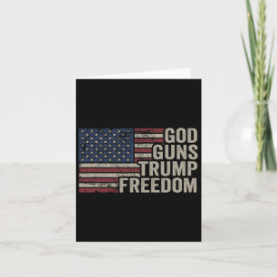 Guns Trump Freedom - Pro Gun Usa Flag Funny Ch Karte