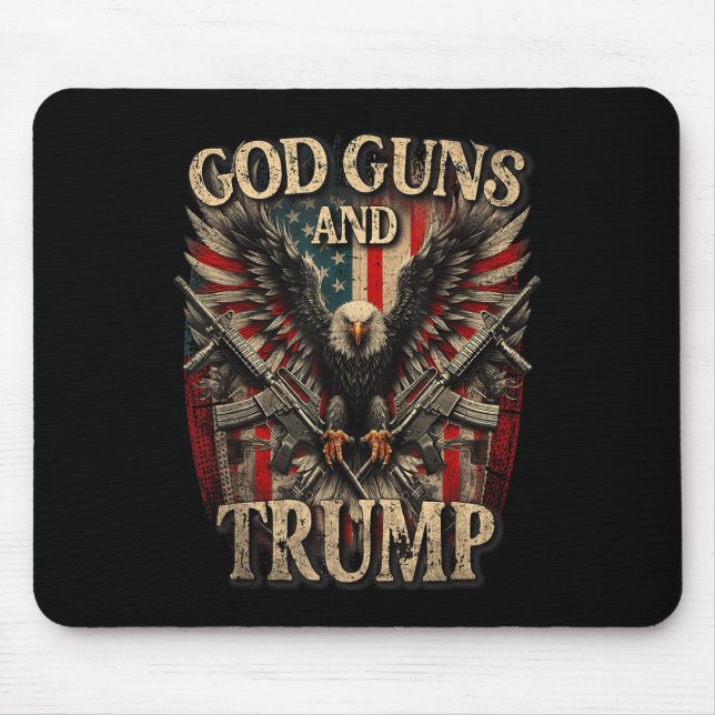 Guns und Trump 2. Flag Adler Mousepad (Vorne)