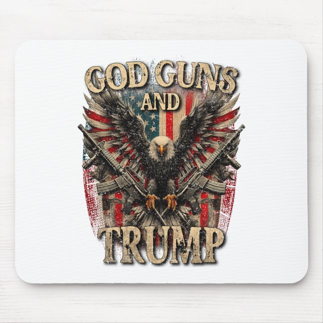 Guns und Trump 2. Flag Eagle Americ Mousepad (Vorne)