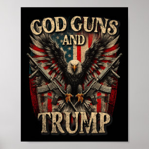 Guns und Trump 2. Flag Eagle Americ Poster